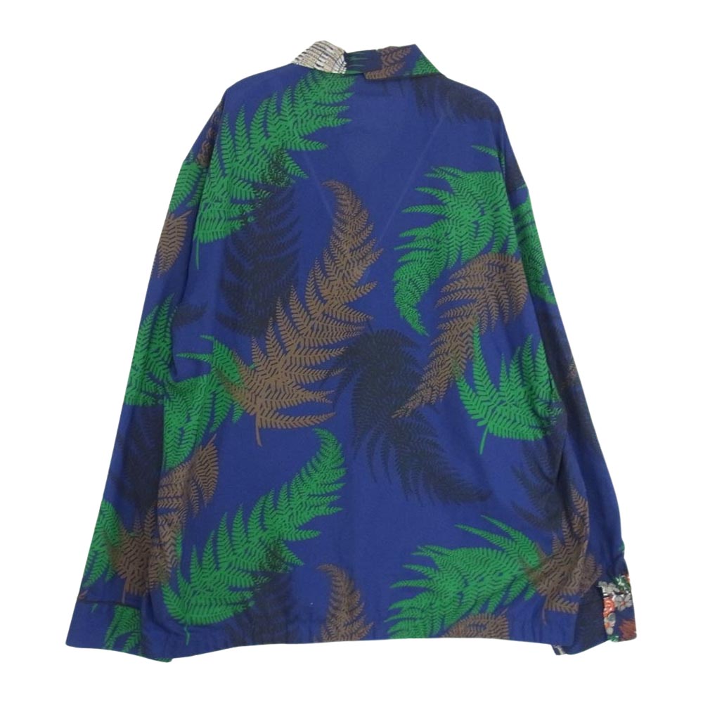 Sacai サカイ 21SS 21-02470M Archive Print Mix Shirt アーカイブ プリント ミックス オープンカラー シャツ  ネイビー系 2【美品】【中古】