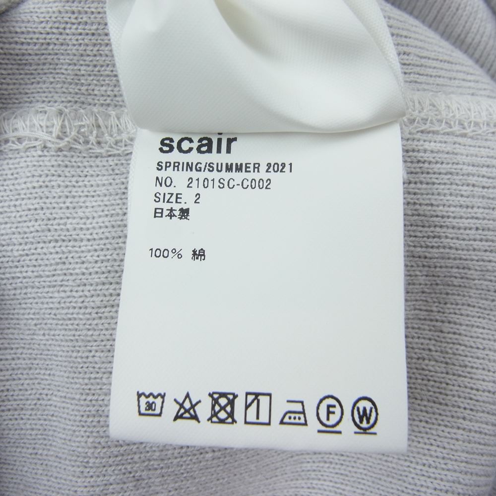 スケアー 21SS 2101SC-C002 CUT OFF CREW NECK SHIRT カットオフ クルーネック Tシャツ カットソー T アイボリー系 2【美品】【中古】