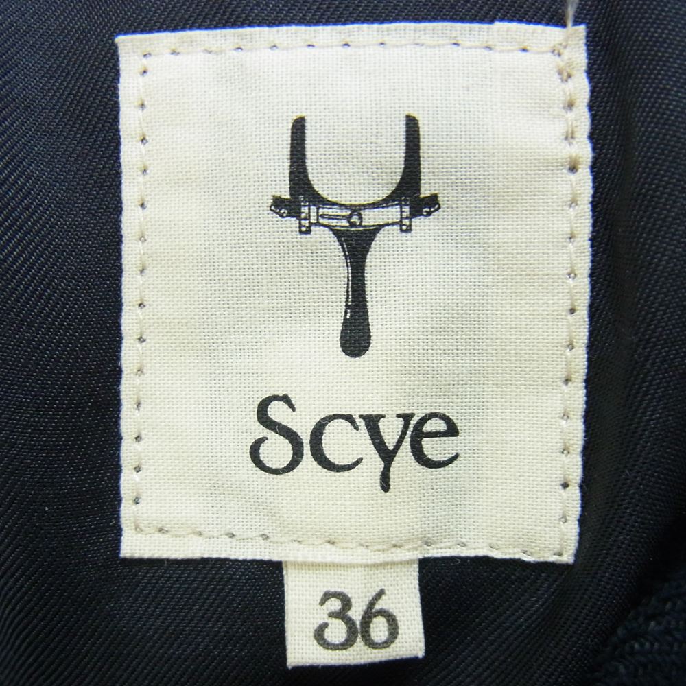 Scye サイ 1113-73004 ウール リネン チェスターコート ネイビー系 36【中古】