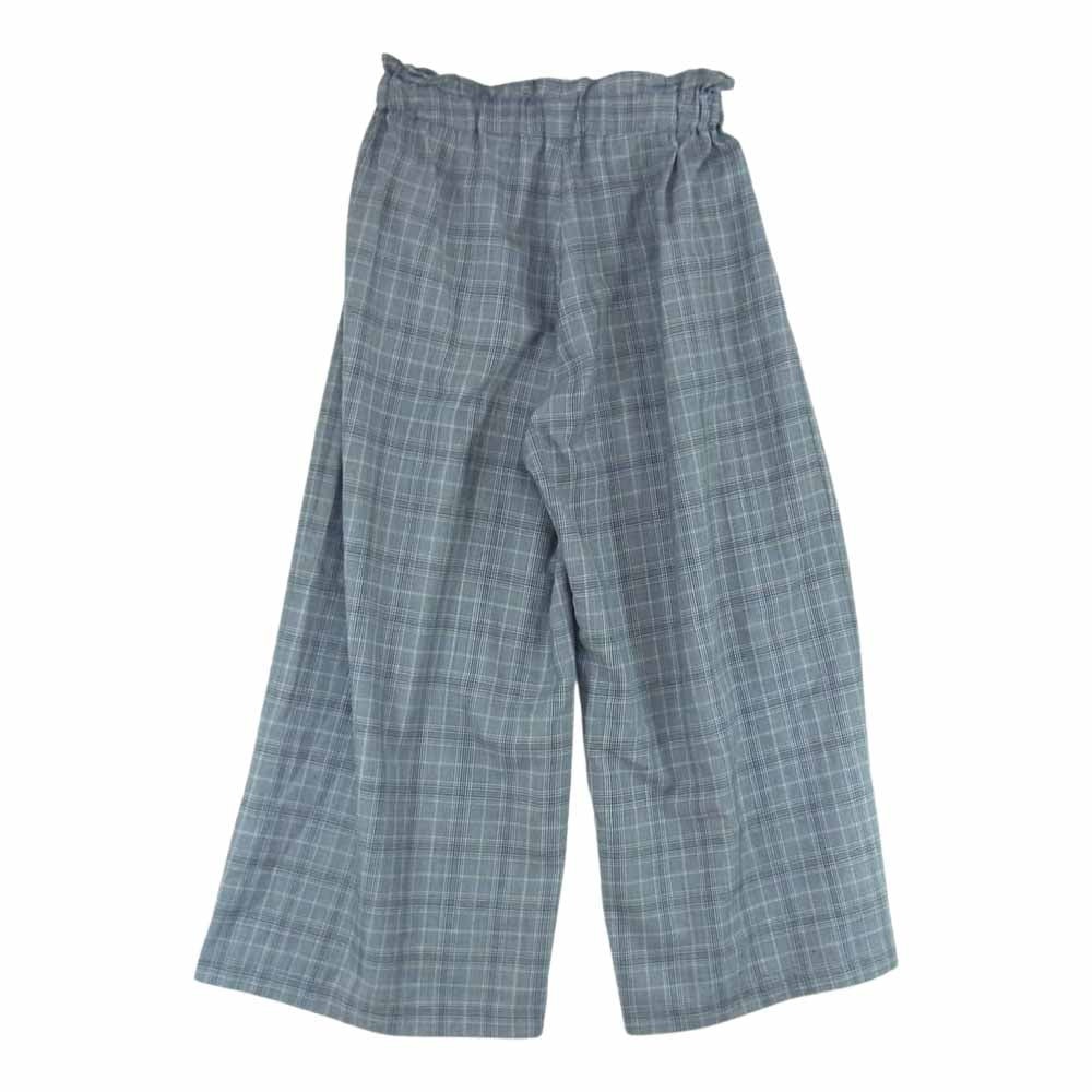 ミズイロインド チェック ハイウエスト ウール ワイドパンツ グレー系 2【中古】