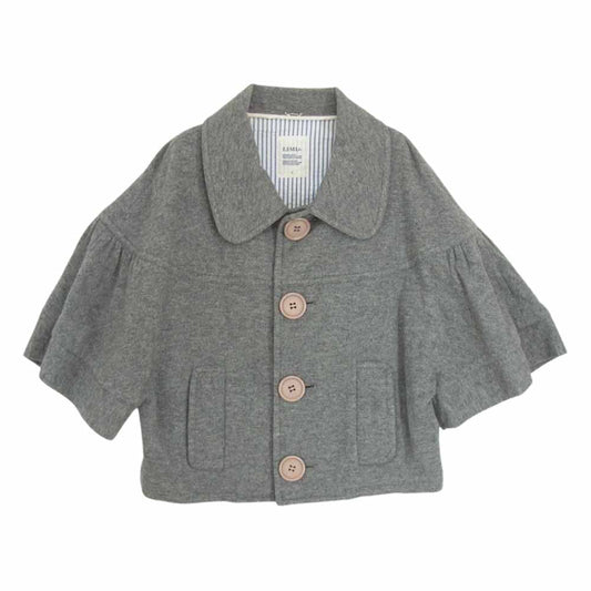 LIMI feu リミフゥ ウール 丸襟 ジャケット グレー系 S【中古】