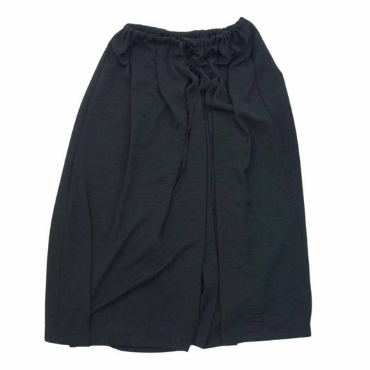 ミズイロインド ウエストコード イージー ギャザー フレア ロング スカート ブラック系 サイズ表記無【美品】【中古】