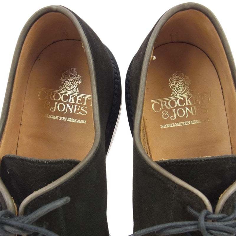 CROCKETT&JONES クロケットアンドジョーンズ 26388A-S01D1 英国製 SEDGEMOOR3 セッジムーア 378ラスト ブラックスエード 大ナイトソール プレーントゥ シューズ ダークブラウン系 7E【美品】【中古】