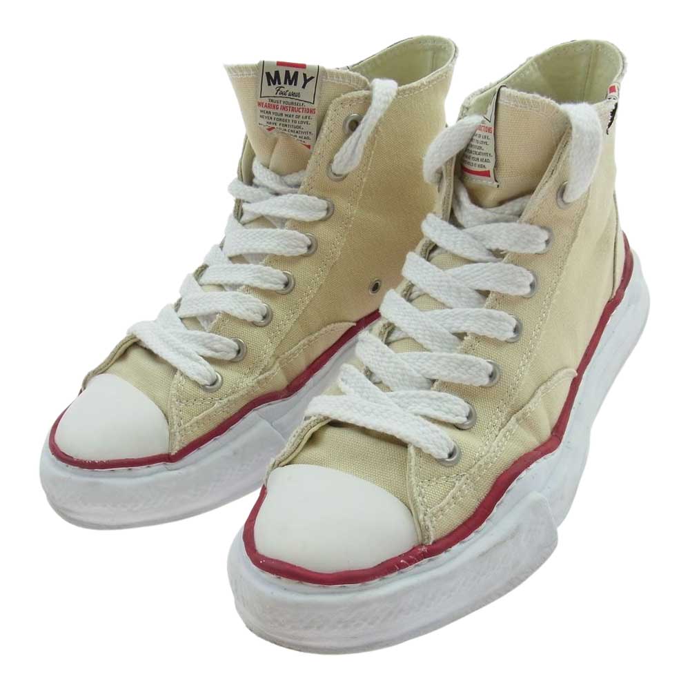 MIHARA YASUHIRO ミハラヤスヒロ A04FW728 PETERSON Original sole canvas hicut sneaker ピーターソン キャンバス ハイカット スニーカー ベージュ系 44【中古】