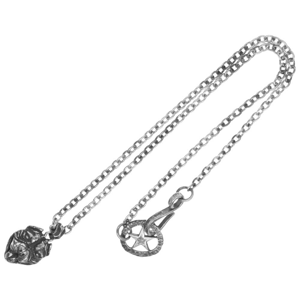 シルバー ブルドックフェイス スターチェーン ネックレス シルバー系【中古】