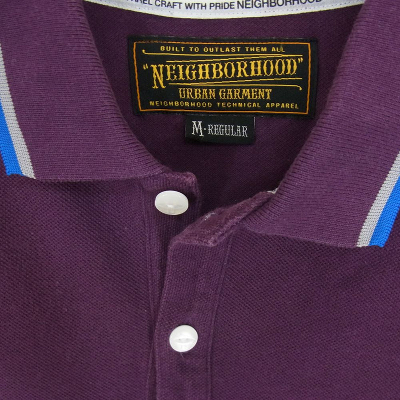 NEIGHBORHOOD ネイバーフッド 101UNNH-CSM01 ポロシャツ 半袖 刺繍 パープル系 M【中古】