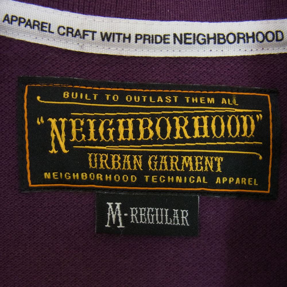 NEIGHBORHOOD ネイバーフッド 101UNNH-CSM01 ポロシャツ 半袖 刺繍 パープル系 M【中古】