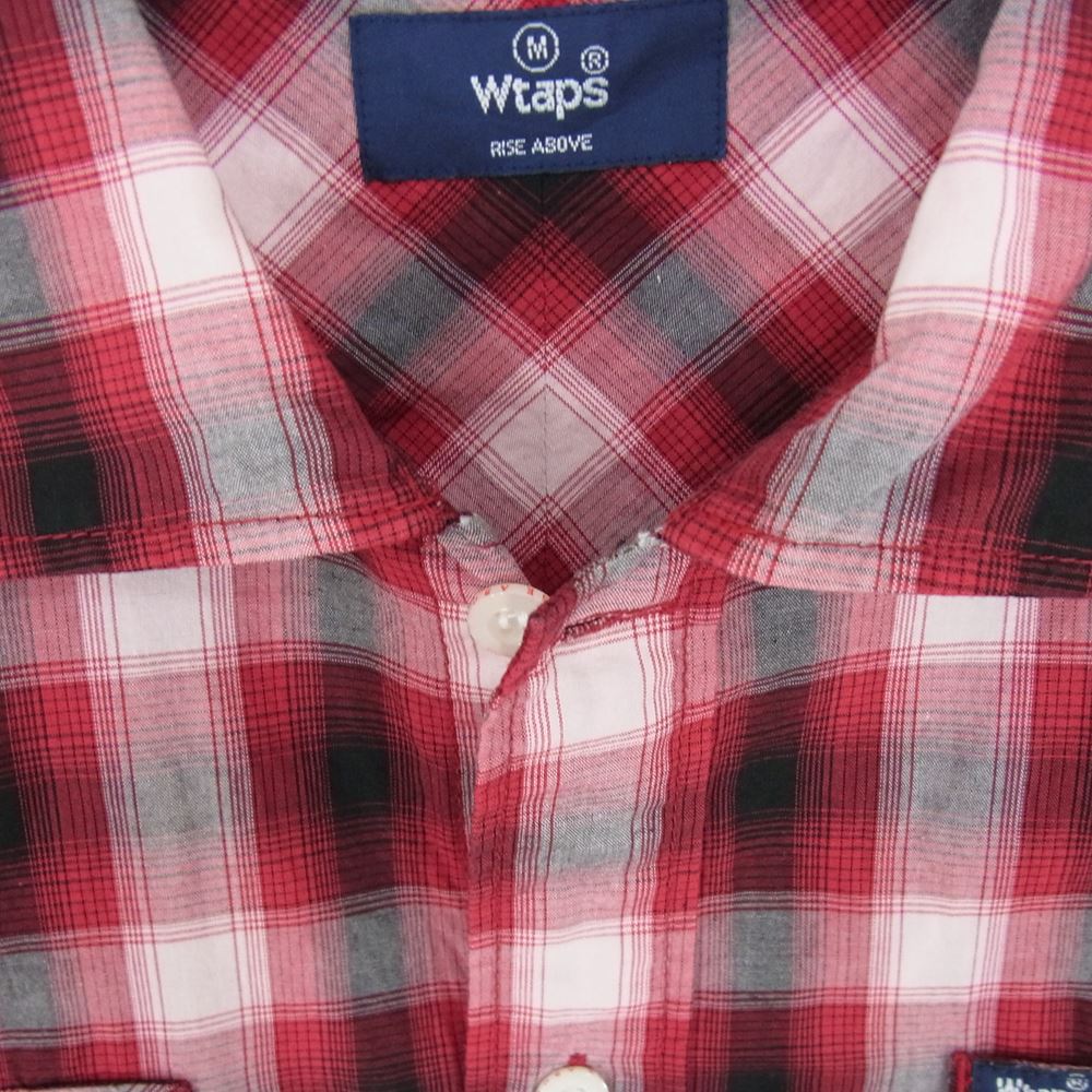 WTAPS ダブルタップス 101GWDT-SHM03 ボタンダウン チェック 半袖 シャツ レッド系 M【中古】