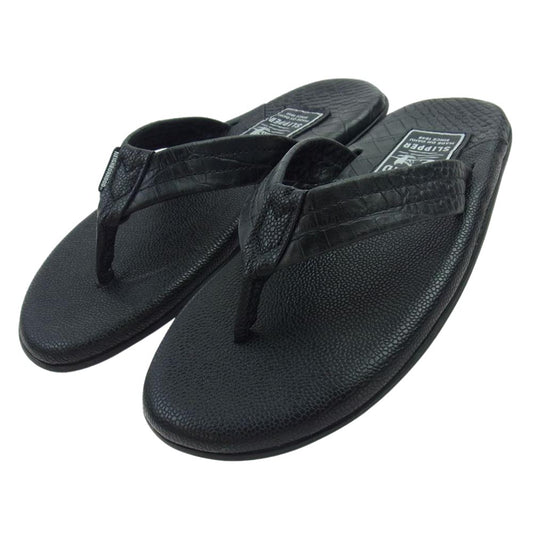 NEIGHBORHOOD ネイバーフッド 231GSISN-FW01 × ISLAND アイランド LEATHER SANDAL SLIPPER レザー サンダル スリッパ ブラック系【極上美品】【中古】