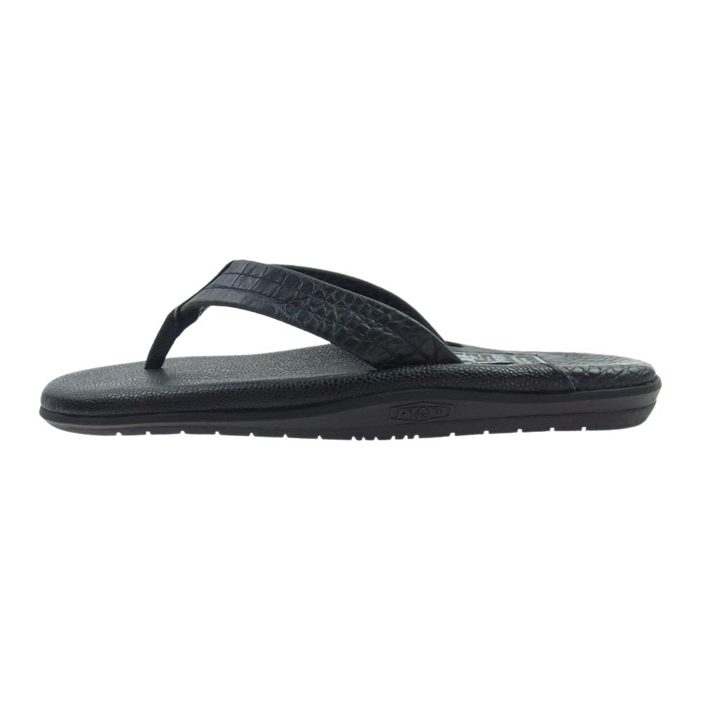 NEIGHBORHOOD ネイバーフッド 231GSISN-FW01 × ISLAND アイランド LEATHER SANDAL SLIPPER レザー サンダル スリッパ ブラック系【極上美品】【中古】