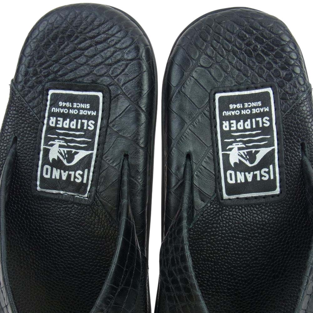 NEIGHBORHOOD ネイバーフッド 231GSISN-FW01 × ISLAND アイランド LEATHER SANDAL SLIPPER レザー サンダル スリッパ ブラック系【極上美品】【中古】