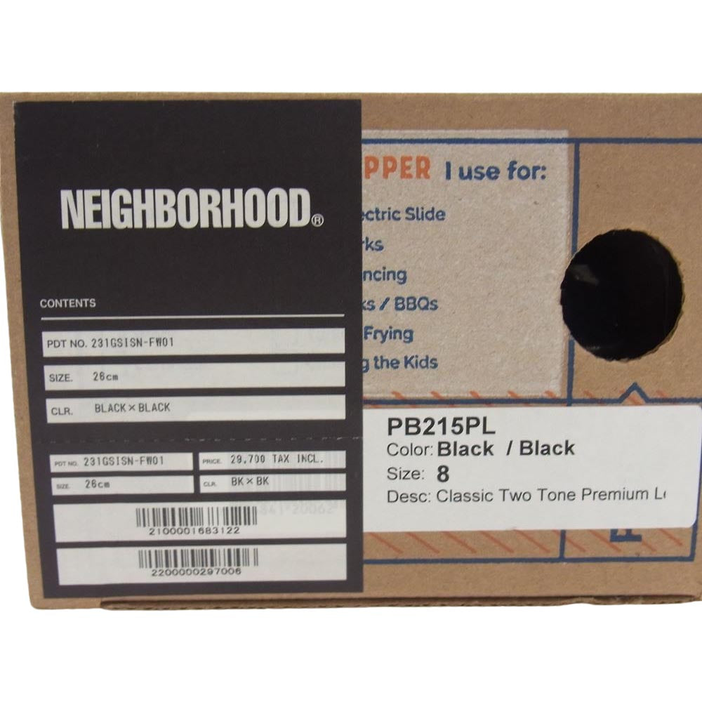NEIGHBORHOOD ネイバーフッド 231GSISN-FW01 × ISLAND アイランド LEATHER SANDAL SLIPPER レザー サンダル スリッパ ブラック系【極上美品】【中古】