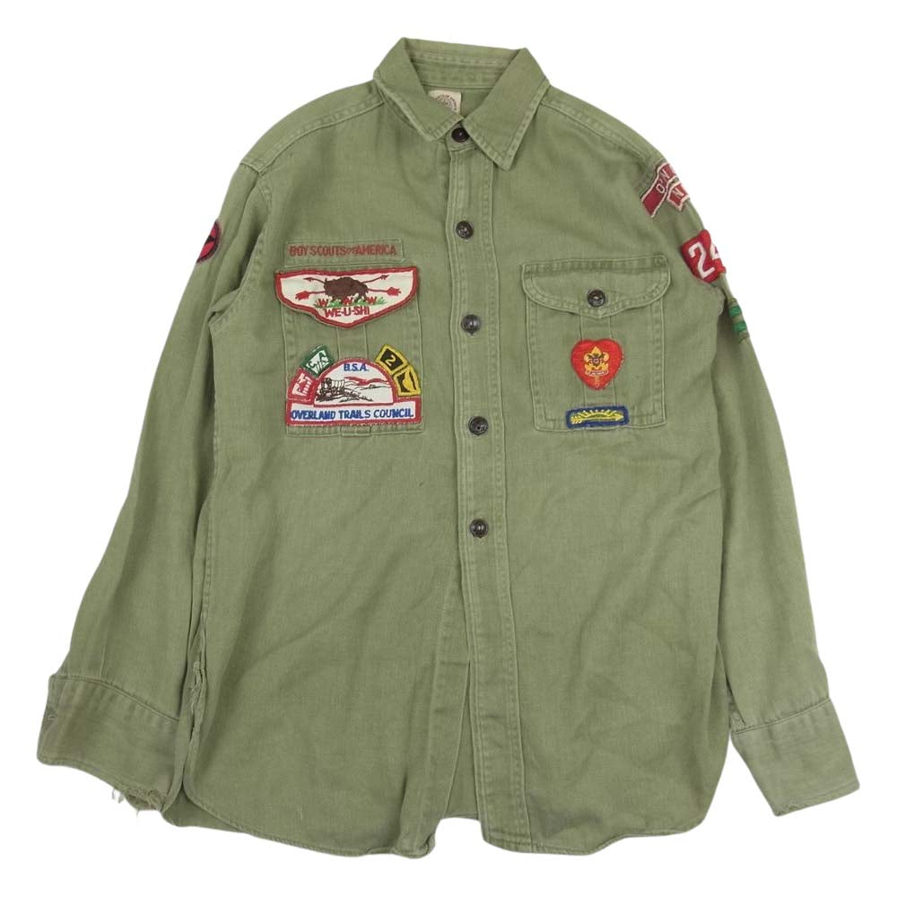 ボーイスカウトオブアメリカ マチ付き 長袖 ワークシャツ カーキ系【中古】