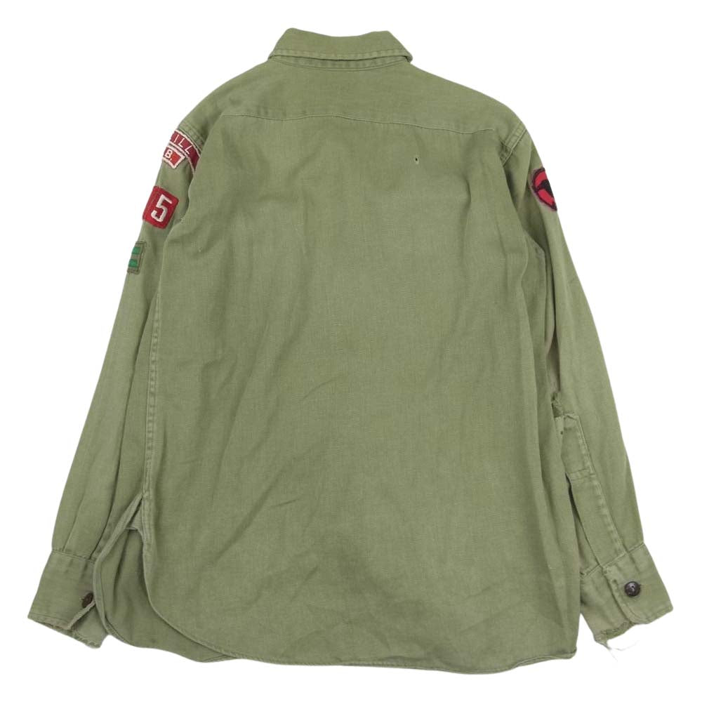 ボーイスカウトオブアメリカ マチ付き 長袖 ワークシャツ カーキ系【中古】