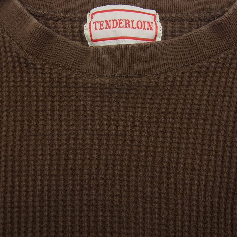 TENDERLOIN テンダーロイン サーマル カットソー ワッフル ブラウン ブラウン系 M【中古】