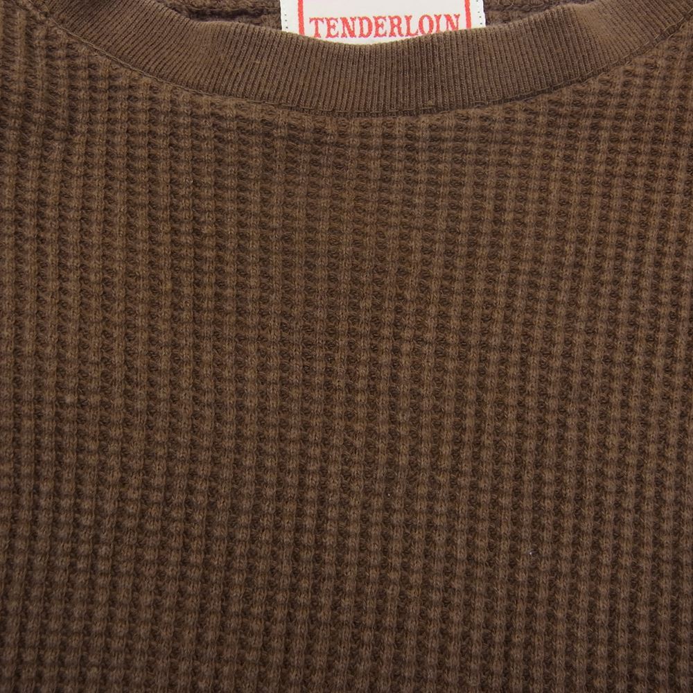 TENDERLOIN テンダーロイン サーマル カットソー ワッフル ブラウン ブラウン系 M【中古】