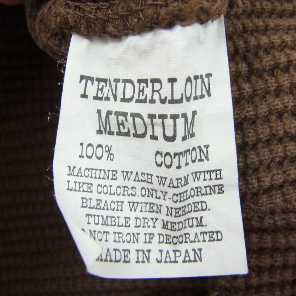 TENDERLOIN テンダーロイン サーマル カットソー ワッフル ブラウン ブラウン系 M【中古】