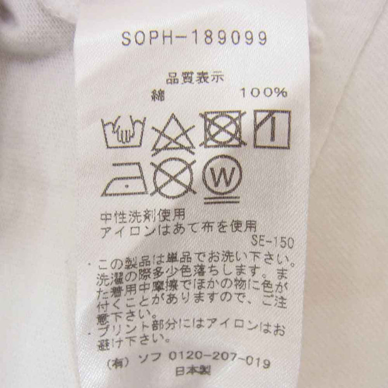 SOPHNET. ソフネット 18AW SOPH-189099 バンダナ ナンバリング ロゴ 半袖 Tシャツ ホワイト系 L【中古】