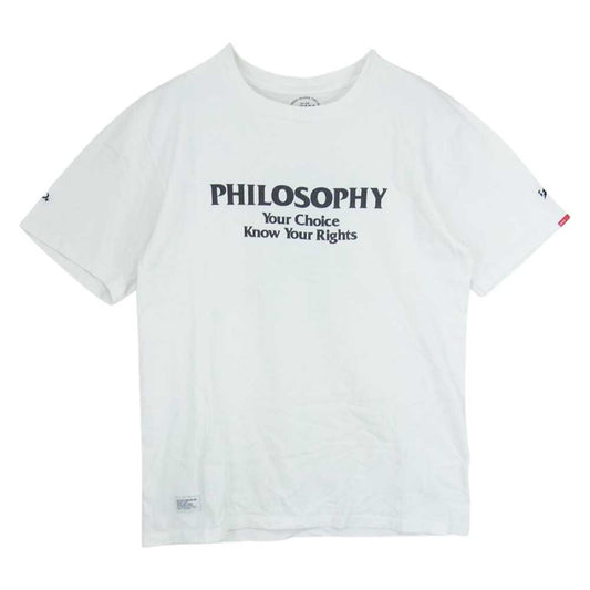 WTAPS ダブルタップス PHILOSOPHY プリント 半袖 Tシャツ ホワイト系 2【中古】