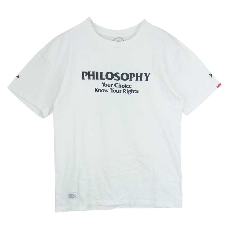 WTAPS ダブルタップス PHILOSOPHY プリント 半袖 Tシャツ ホワイト系 2【中古】