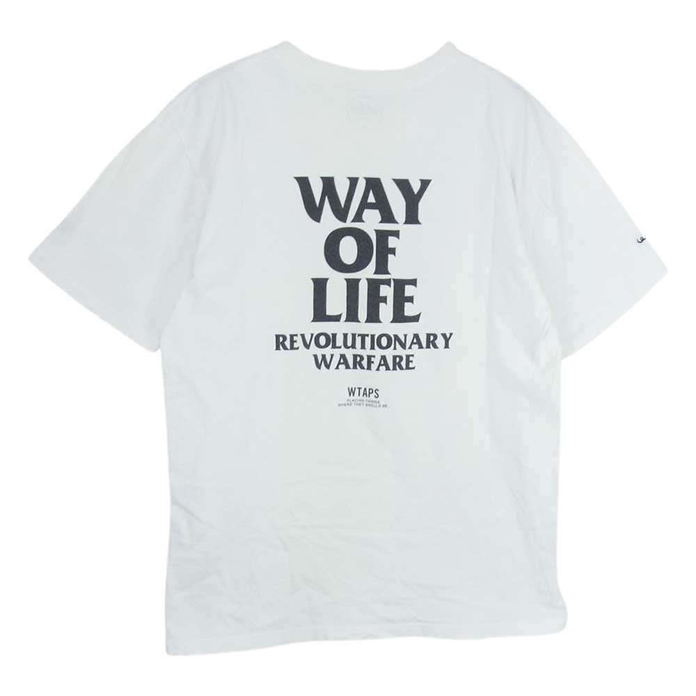 WTAPS ダブルタップス PHILOSOPHY プリント 半袖 Tシャツ ホワイト系 2【中古】