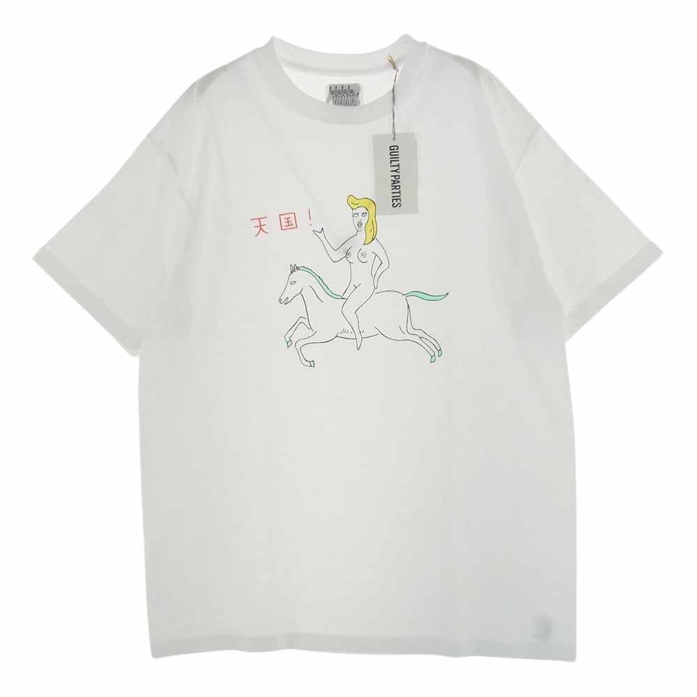 WACKO MARIA ワコマリア 23SS WMT-TEE02 天国 CREW NECK クルーネック Tシャツ ホワイト系 L【極上美品】【中古】