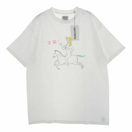 WACKO MARIA ワコマリア 23SS WMT-TEE02 天国 CREW NECK クルーネック Tシャツ ホワイト系 L【極上美品】【中古】