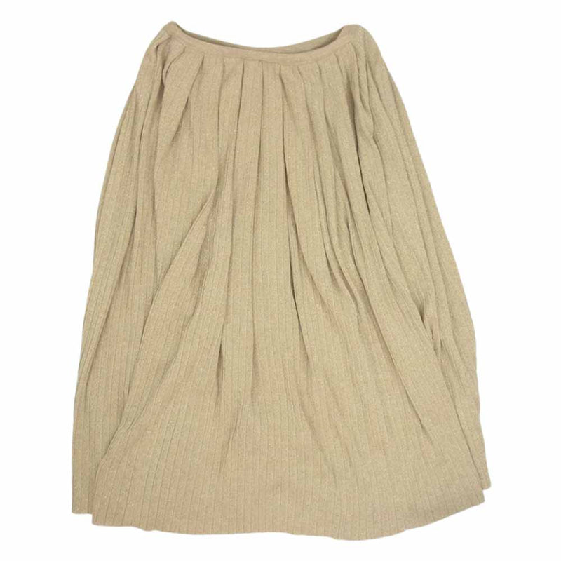 Drawer ドゥロワー 6524-299-1360 ニット プリーツ ロング フレア ラメ スカート ゴールド系 サイズ表記無【中古】