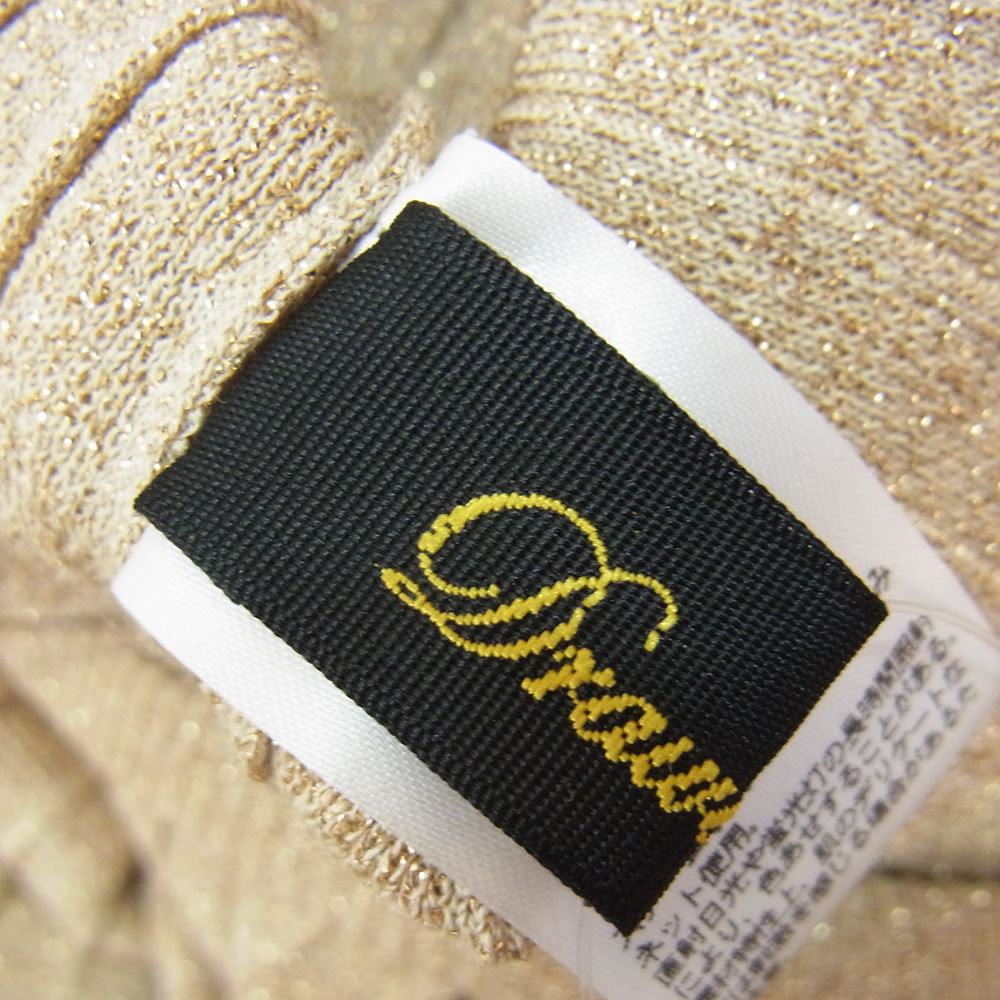 Drawer ドゥロワー 6524-299-1360 ニット プリーツ ロング フレア ラメ スカート ゴールド系 サイズ表記無【中古】