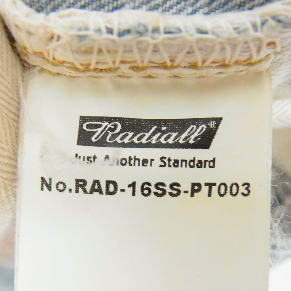 RADIALL ラディアル 235-B ストレート デニムパンツ ジーンズ ウォッシュブルー インディゴブルー系 W30 L30【中古】