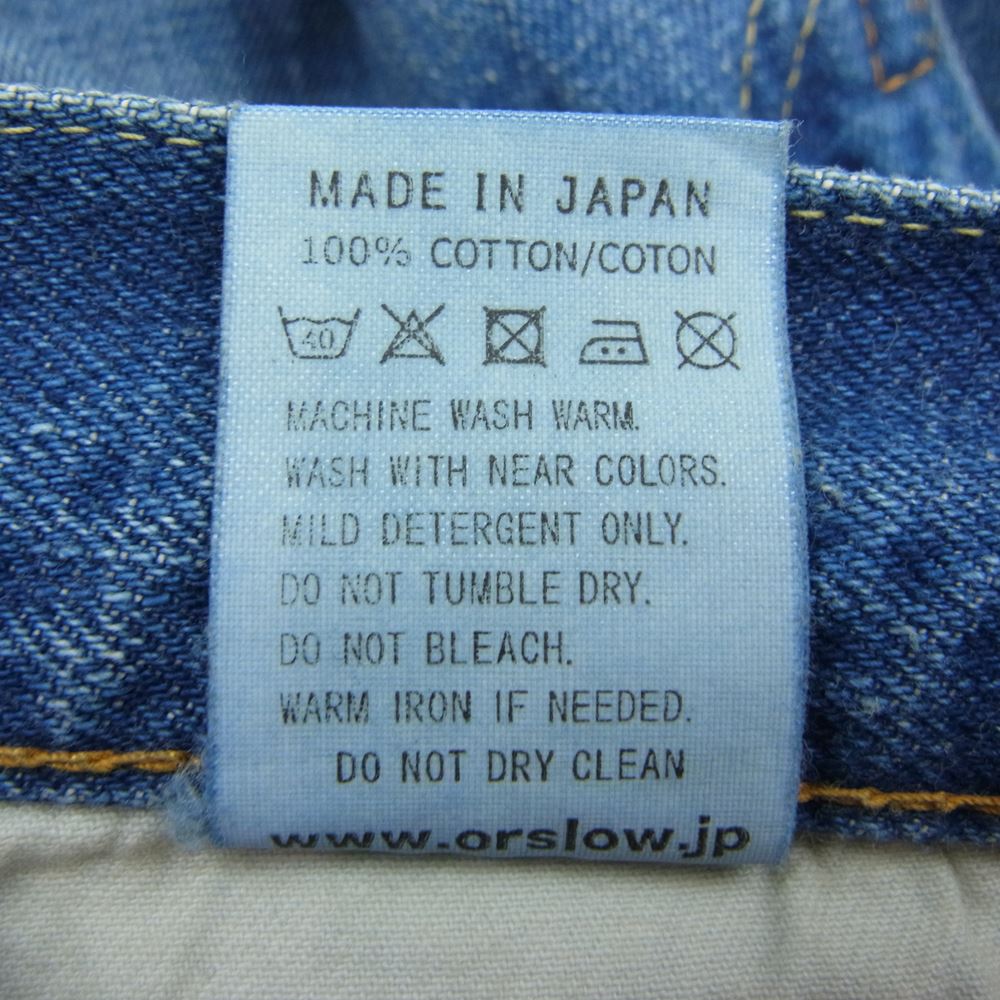 orSlow オアスロウ Lot107 ジップ ストレート デニム パンツ インディゴブルー系【中古】