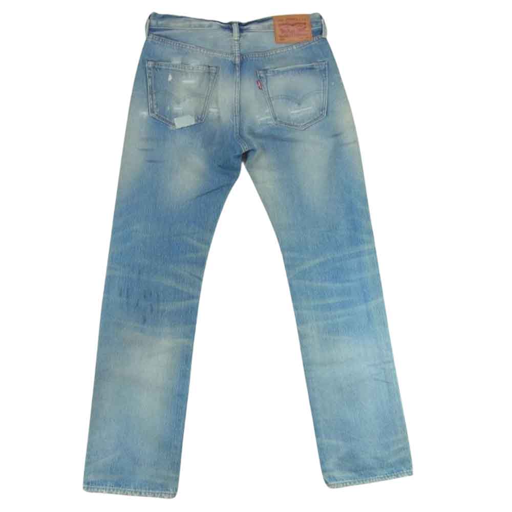 Levi's リーバイス 00501-12 45 501 クラッシュ リペア 加工 オリジナル ボタンフライ ストレート デニム パンツ インディゴブルー系【中古】