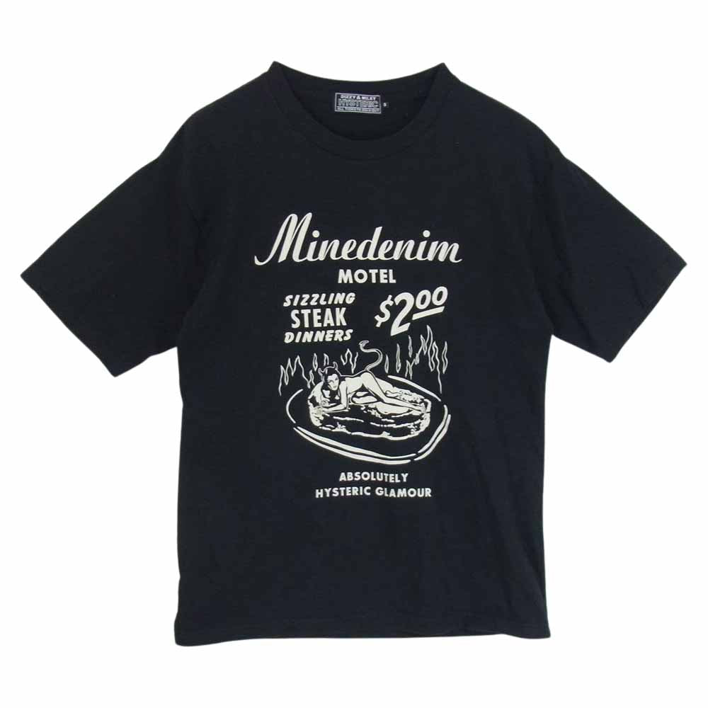 HYSTERIC GLAMOUR ヒステリックグラマー MND-HYS002 × MINEDENIM マインデニム ヴァンピレラ プリント Tシャツ ブラック ブラック系 S【中古】