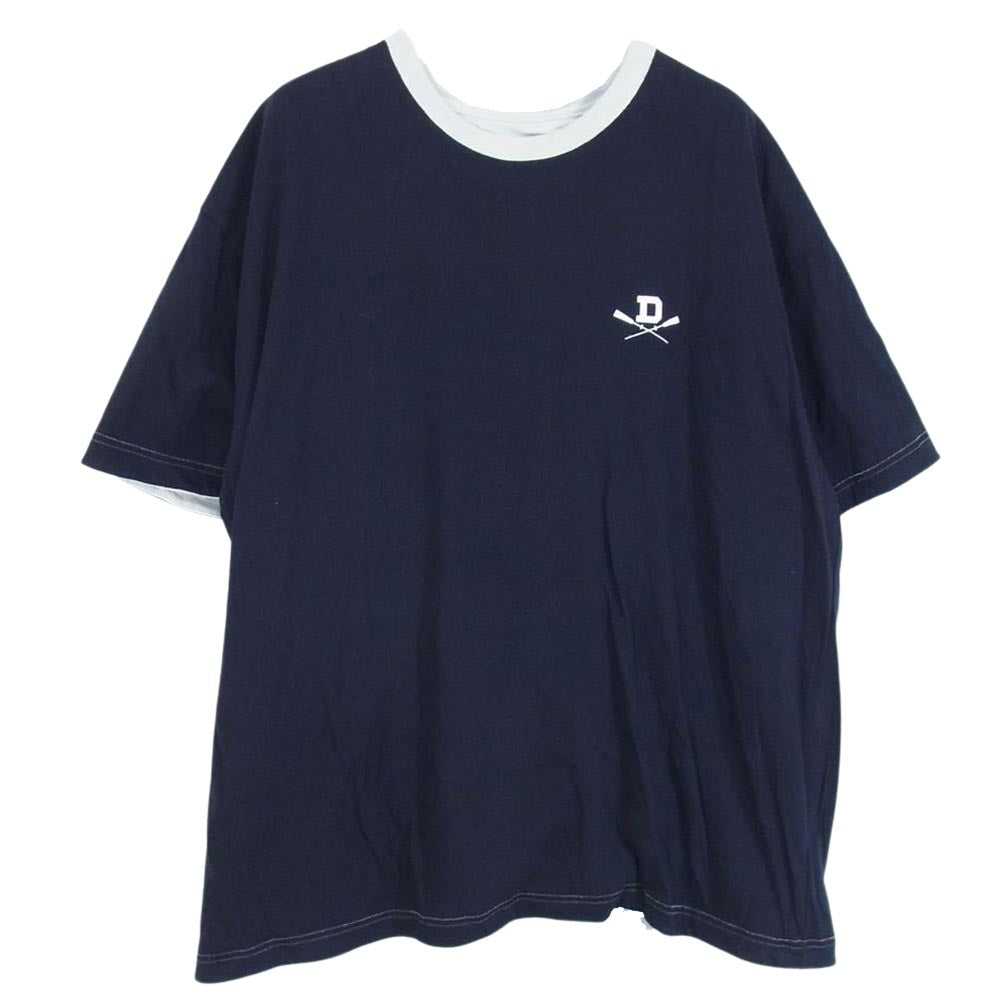 DESCENDANT ディセンダント 23SS 231ATDS-CSM15 SONS DOUBLEFACE SS カレッジロゴ ダブルフェイス リバーシブル 半袖 Tシャツ 天竺 グレー系 ネイビー系 3【中古】