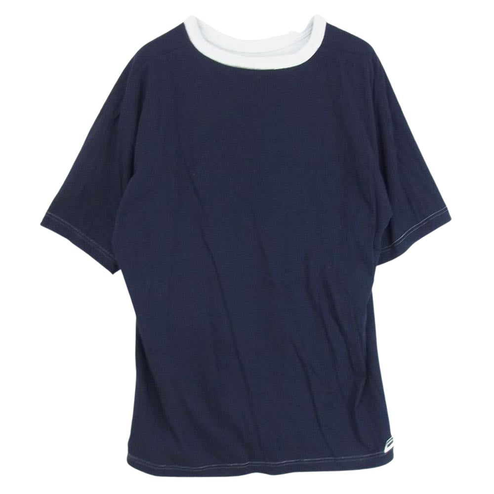 DESCENDANT ディセンダント 23SS 231ATDS-CSM15 SONS DOUBLEFACE SS カレッジロゴ ダブルフェイス リバーシブル 半袖 Tシャツ 天竺 グレー系 ネイビー系 3【中古】