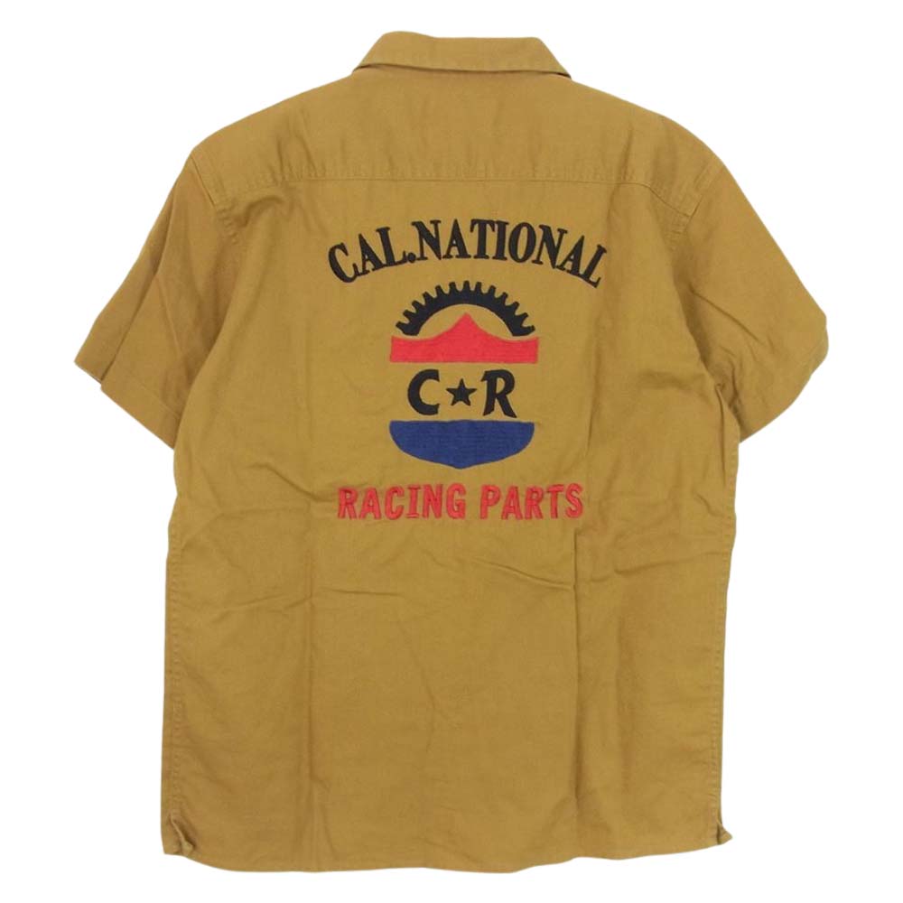 CALEE キャリー ワッペン付き 半袖 ワークシャツ カーキ系 M【中古】