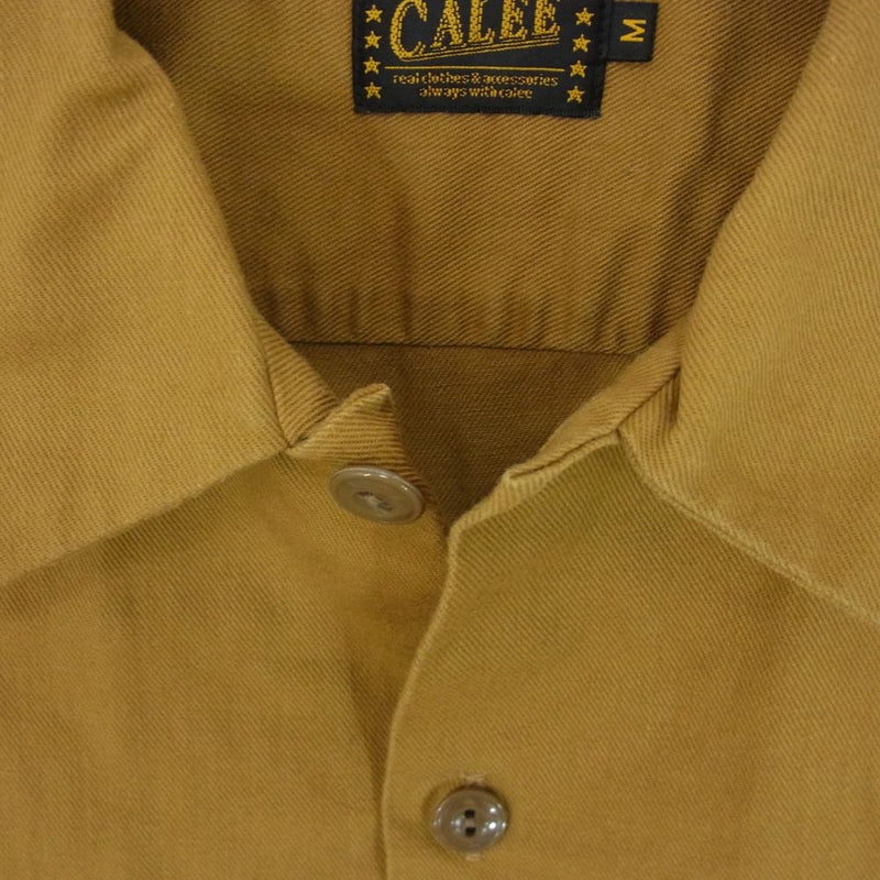 CALEE キャリー ワッペン付き 半袖 ワークシャツ カーキ系 M【中古】