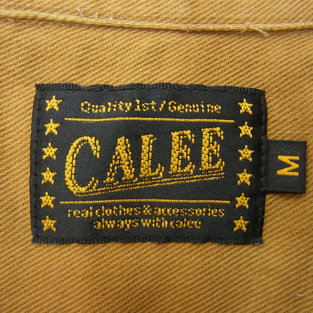 CALEE キャリー ワッペン付き 半袖 ワークシャツ カーキ系 M【中古】