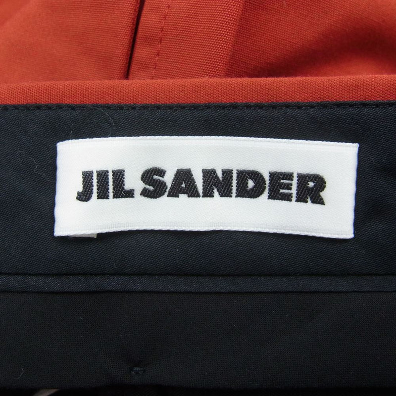 JIL SANDER ジルサンダー JSPQ301501 コットン クロップド ストレート パンツ レッド レッド系 34【極上美品】【中古】