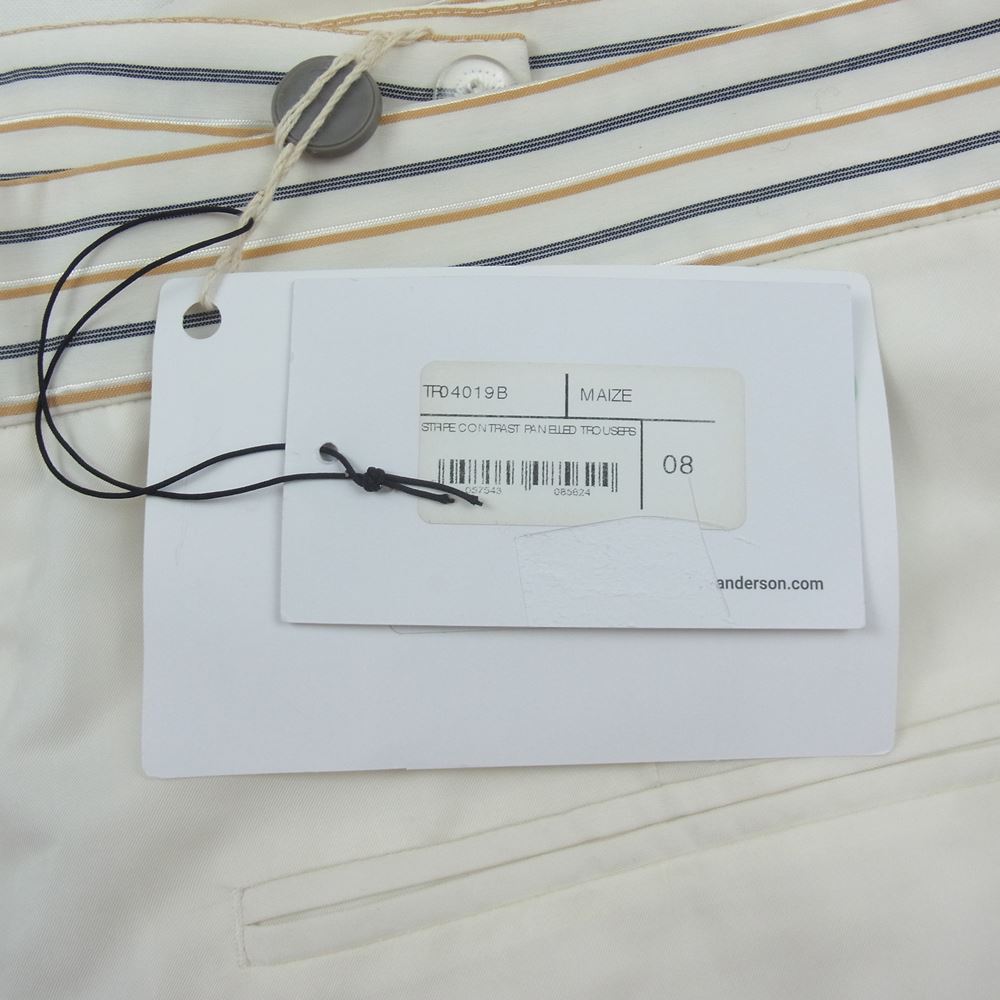 ジェイダブリューアンダーソン ストライプ ワイド パンツ ホワイト系 UK8【極上美品】【中古】