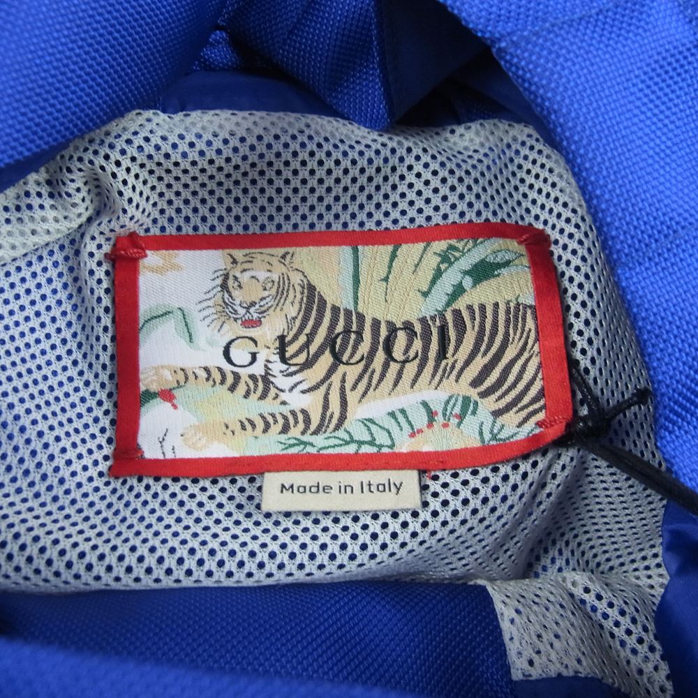 GUCCI グッチ GUCCI TIGER タイガー レースアップ プルオーバー アノラック ジャケット ブルー系 グリーン系 44【新古品】【未使用】【中古】