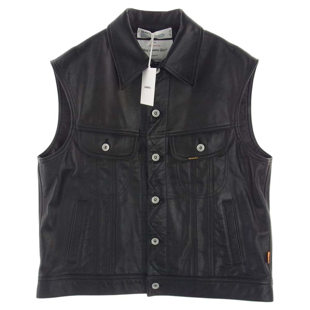 ダイリク 22SS Leather Vest レザー ベスト ブラック系 S【中古】