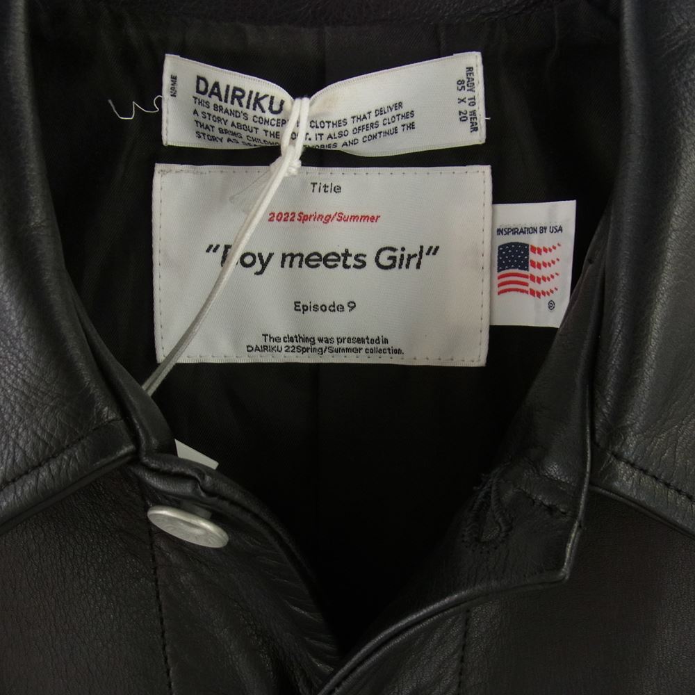 ダイリク 22SS Leather Vest レザー ベスト ブラック系 S【中古】