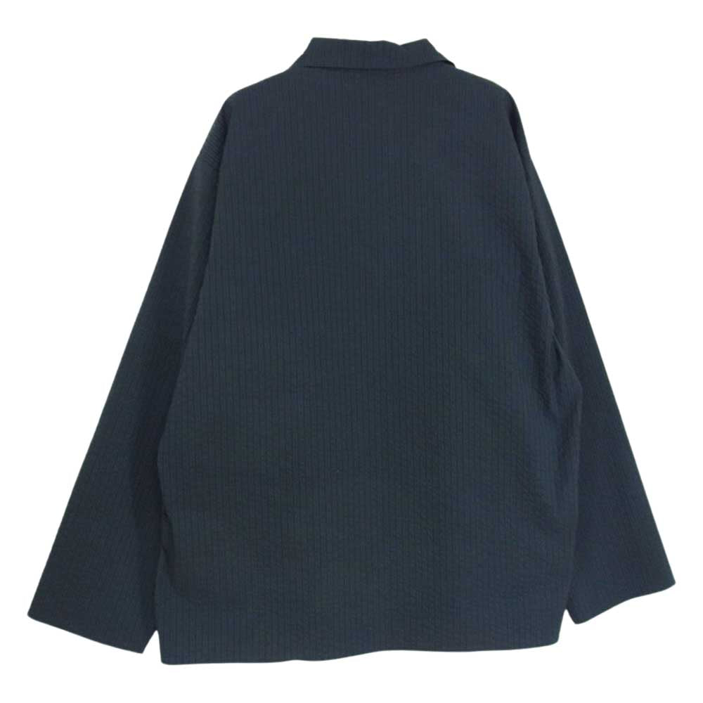 marka マーカ M20E-10SH02C SIDE SLIT OPEN COLLAR シアサッカー オープンカラー 長袖シャツ ブラック系 2【中古】