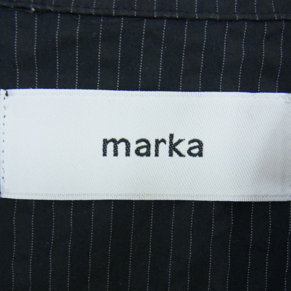 marka マーカ M20E-10SH02C SIDE SLIT OPEN COLLAR シアサッカー オープンカラー 長袖シャツ ブラック系 2【中古】