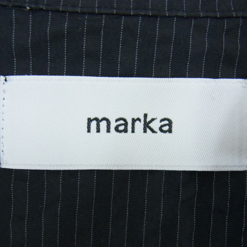 marka マーカ M20E-10SH02C SIDE SLIT OPEN COLLAR シアサッカー オープンカラー 長袖シャツ ブラック系 2【中古】