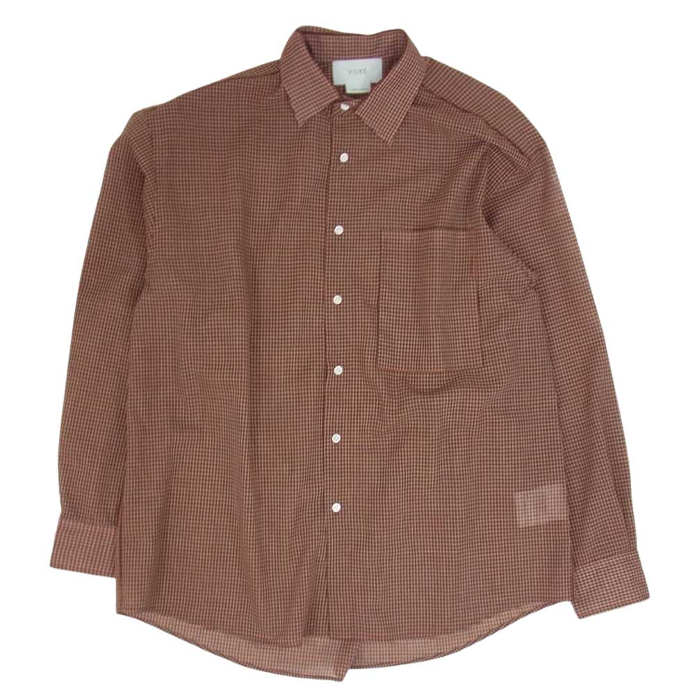 ヨーク 20SS YK20SS0088SH OVERSIED CHECK SHIRTS 長袖シャツ オレンジ系 M【中古】
