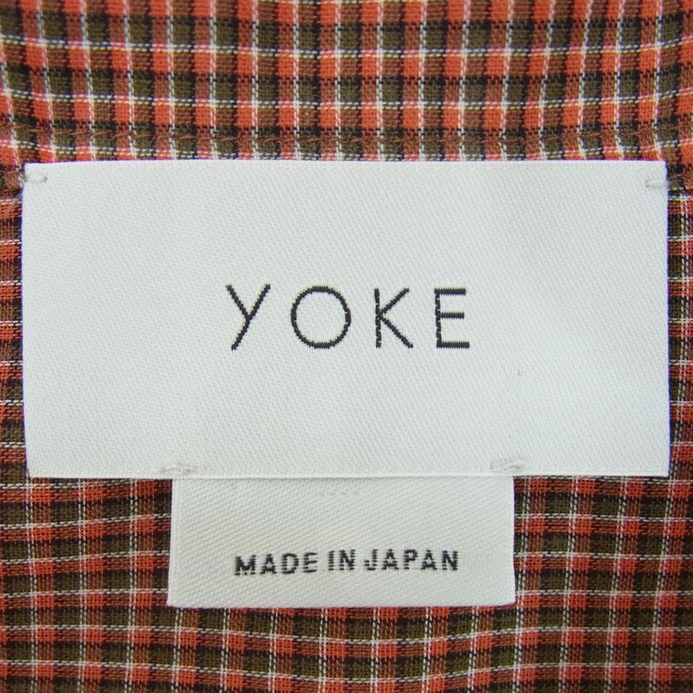 ヨーク 20SS YK20SS0088SH OVERSIED CHECK SHIRTS 長袖シャツ オレンジ系 M【中古】
