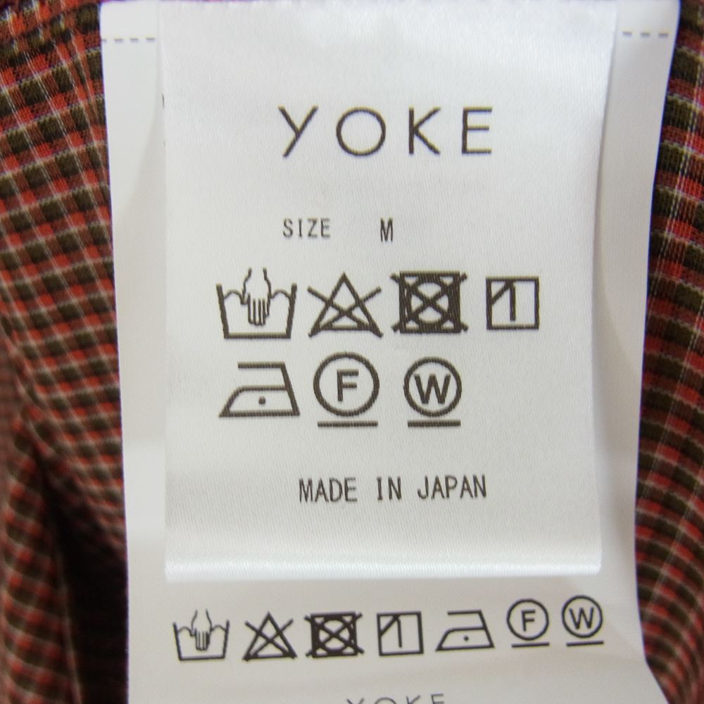 ヨーク 20SS YK20SS0088SH OVERSIED CHECK SHIRTS 長袖シャツ オレンジ系 M【中古】