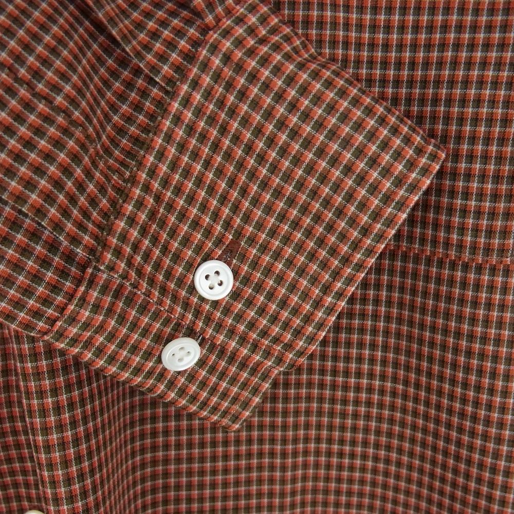 ヨーク 20SS YK20SS0088SH OVERSIED CHECK SHIRTS 長袖シャツ オレンジ系 M【中古】
